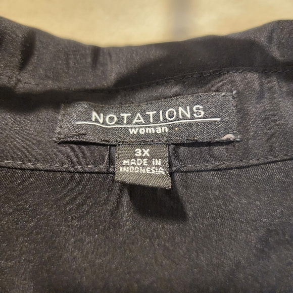 NOTATIONS Women's Black Plus Size Button Down Long Sleeves Shirt Size 3X - Picture 2 of 10